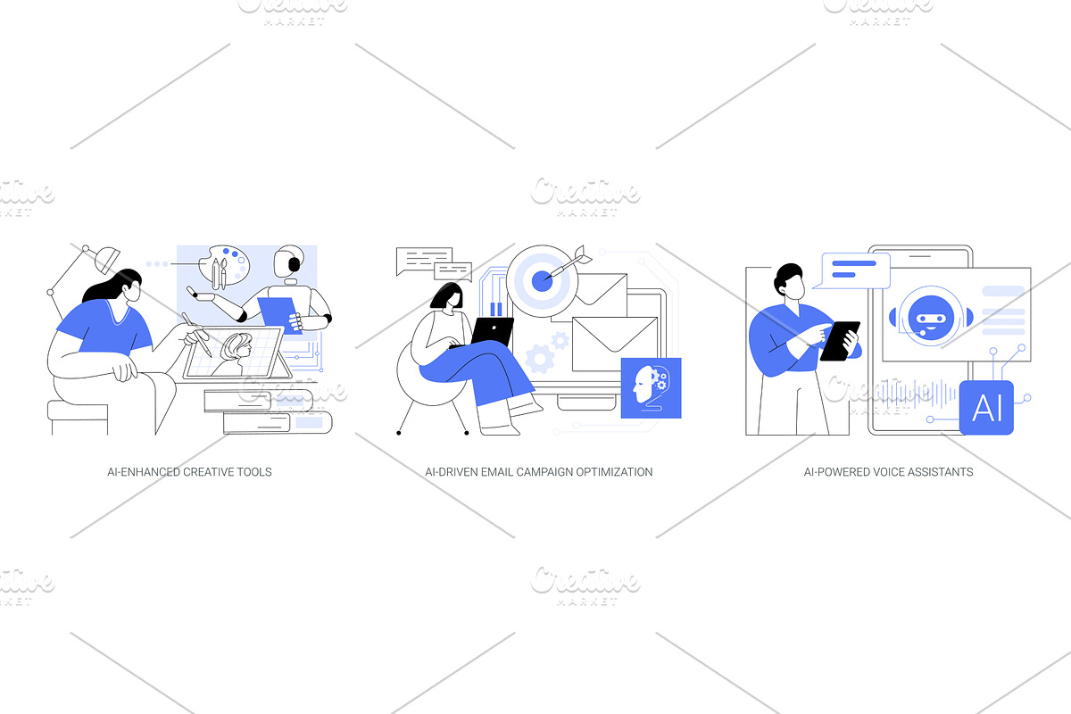 AI-powered tools and apps abstract, a Technology Illustration by Visual Generation