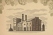 Vintage brewery. Alcohol production., a Food Illustration by bioraven (Thumbnail 12 of 15)