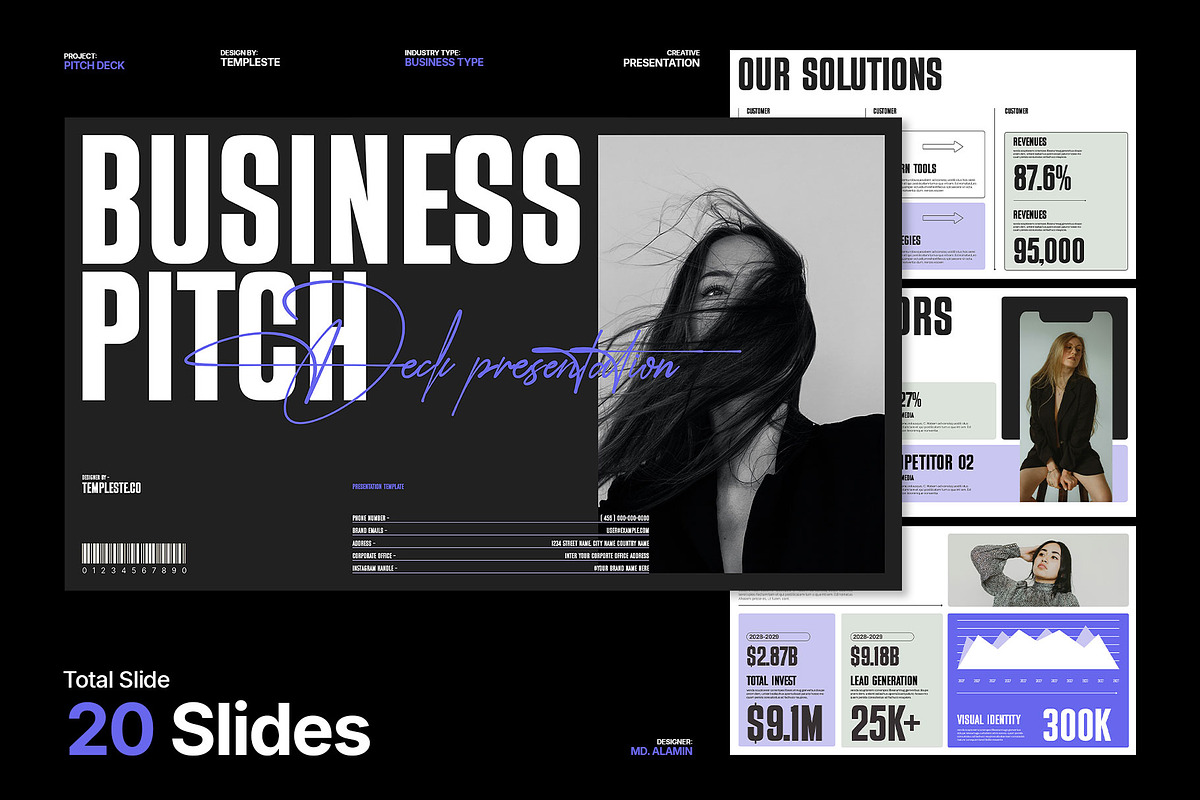 Startup Business Pitch Deck Template, a Presentation Template by Templeste (Photo 1 of 7)