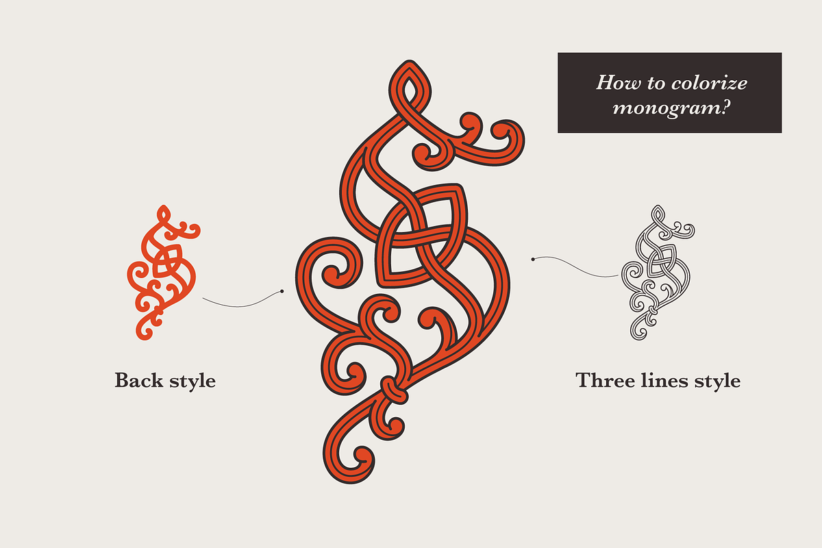 Celtic Monograms Font Family, a Blackletter Font by kaer_shop (Photo 4 of 12)