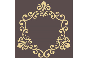 Floral Abstract Round Vector Frame, a Pattern Graphic by FineArtStudio