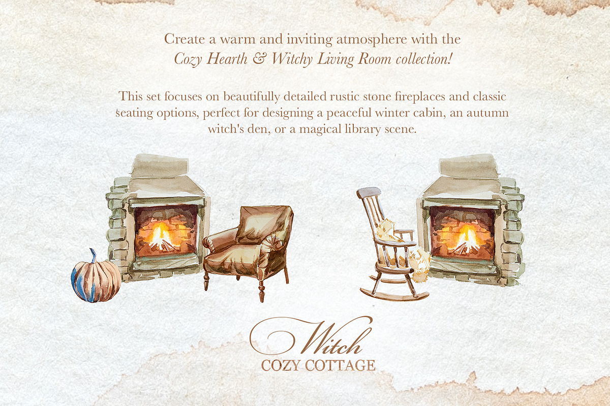 Authentic Cozy Witch Cottage Clipart, a Seasonal Illustration by ArtCreationsDesign (Photo 15 of 23)
