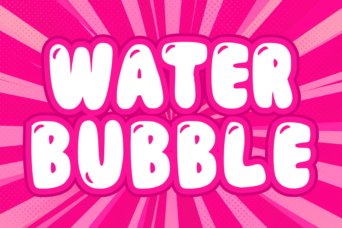 Water Bubble – Cartoon Display Font, a Handwritten Font by Fourteen Letter (Photo 3 of 6)