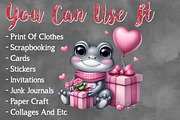 Valentine Cute Frog Clipart Bundle, a Seasonal Illustration by Craft Nest (Thumbnail 5 of 5)