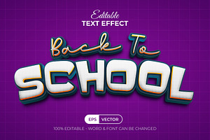 3D Text Effect School Style