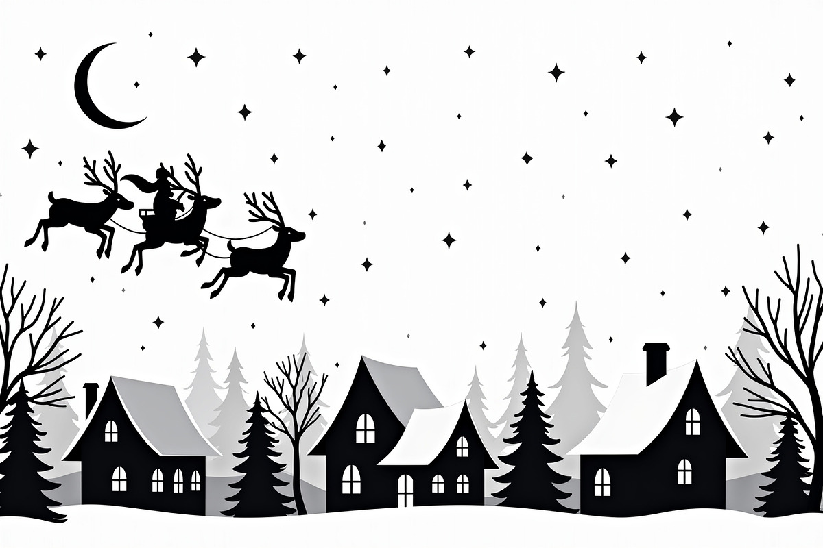 Christmas Night Silhouette Set, an Illustration by BIPLOB EXPERT (Photo 2 of 21)