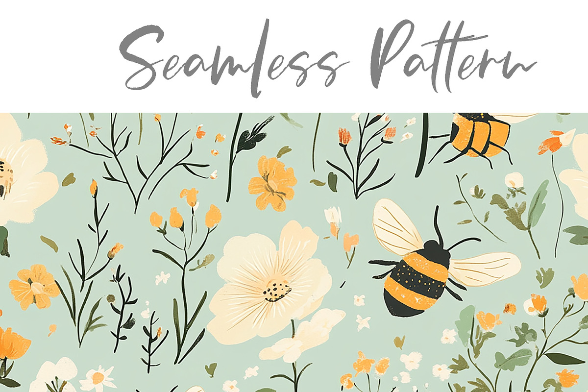Floral Seamless Pattern, a Seasonal Illustration by Layerology (Photo 3 of 3)