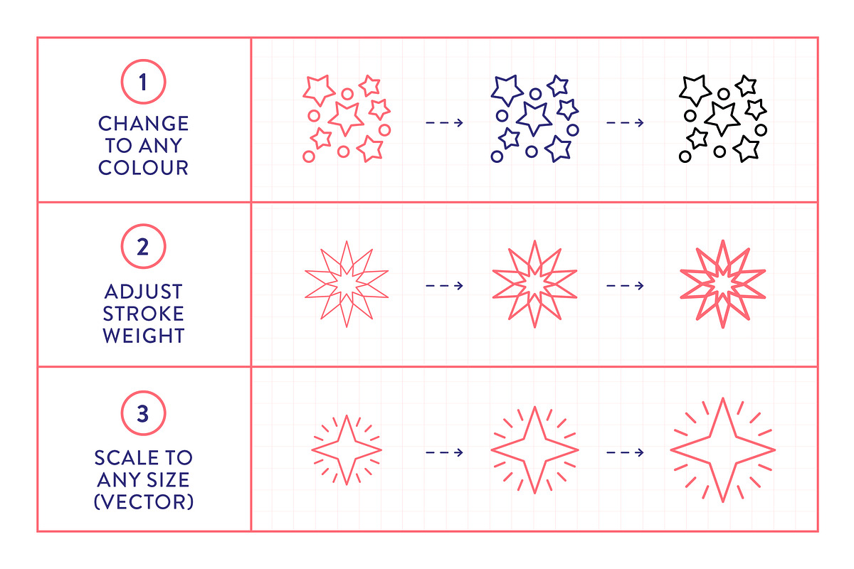 Stars Icons, an Outline Icon by Made by Made (Photo 3 of 7)