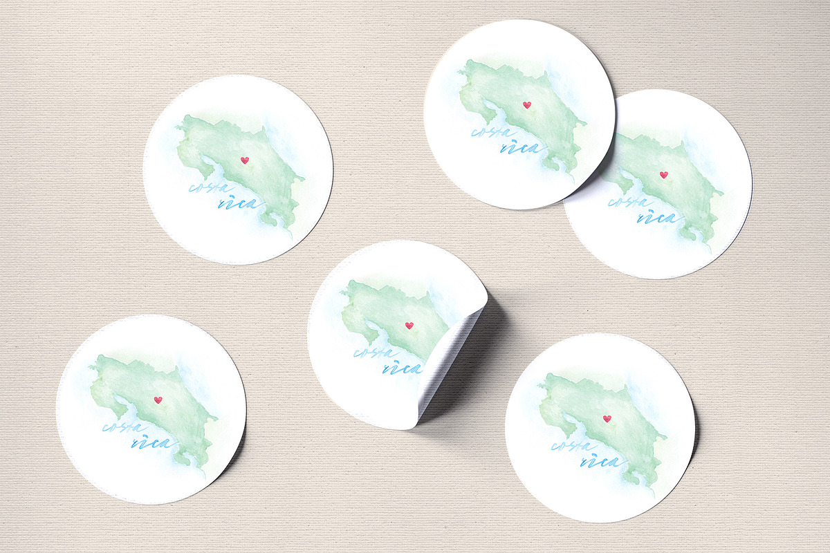 Watercolor Map of Costa Rica, an Illustration by Beloved Paper (Photo 5 of 6)