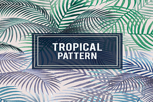 Tropical Pattern Palm Leaves Vector