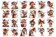 Quirky Christmas Reindeer Clipart, a Seasonal Illustration by Nicolle's Colorful Art (Thumbnail 2 of 5)
