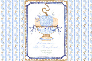 Pumpkins Blue Chinoiserie Autumn DIY