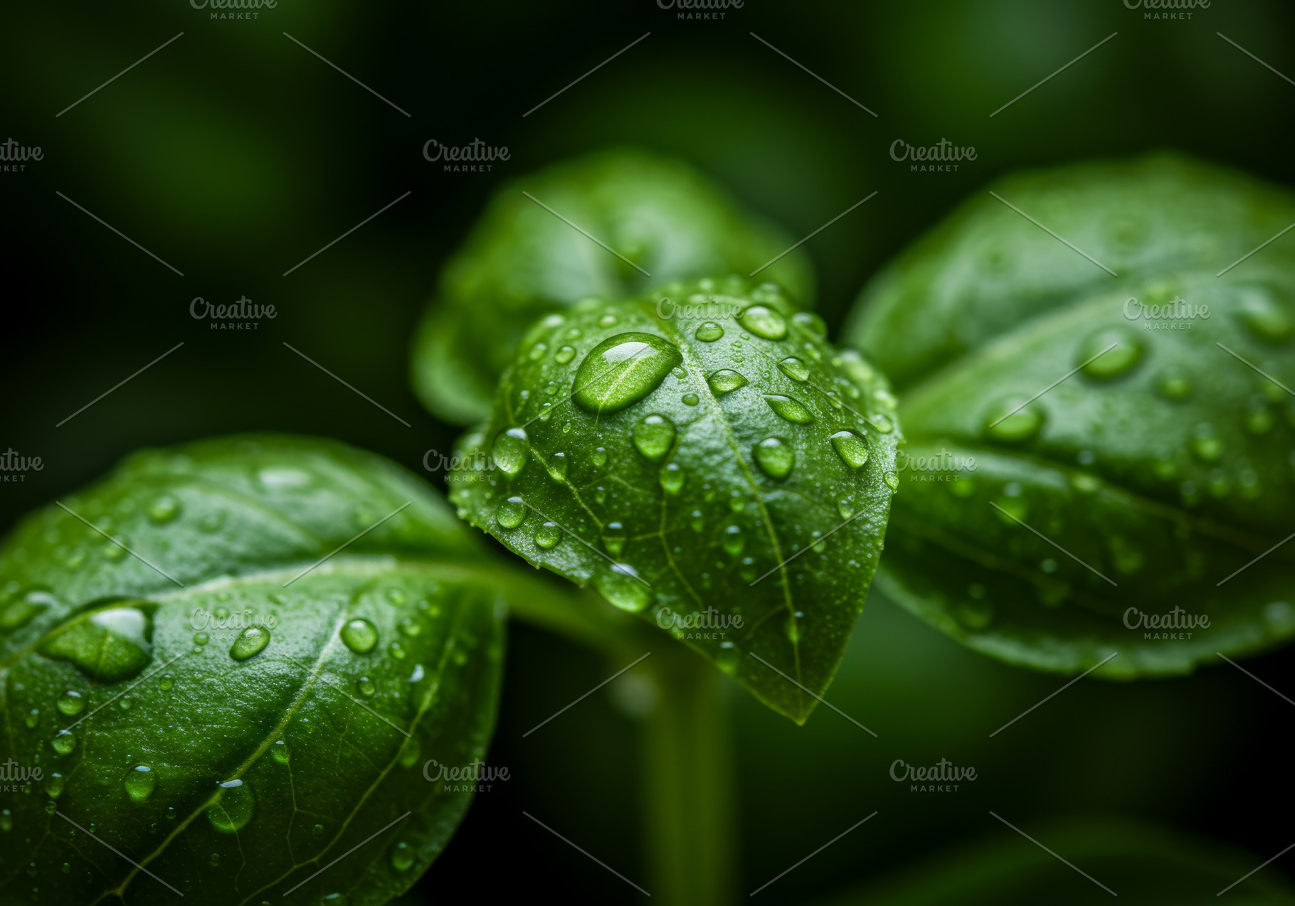 Close-up of fresh green basil leaves, a Food & Drink Photo by professorinc