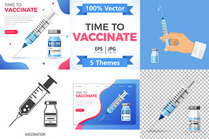 Vaccination Concepts with Syringe, a Healthcare Illustration by TAlex