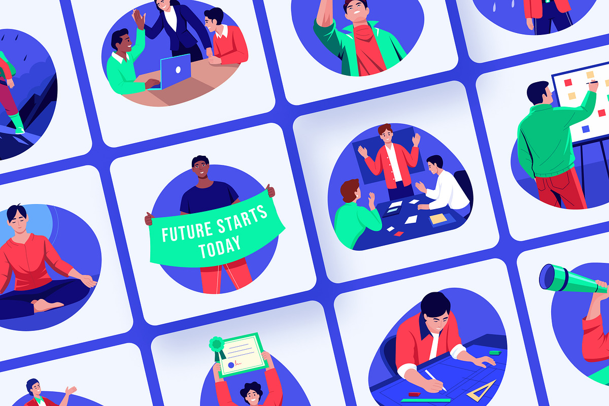 Animated Young Leaders Dream Set, an Education Illustration by Brickclay (Photo 4 of 5)