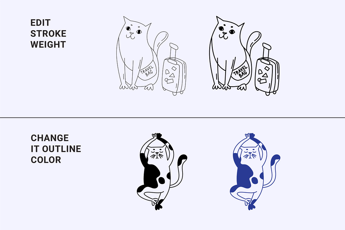 22 Funny cats vector illustration 3, an Animal Illustration by Yanakicc (Photo 4 of 11)