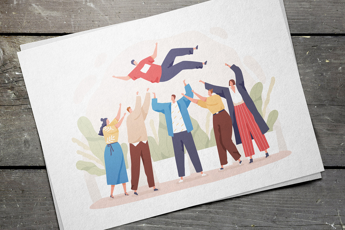 People celebrate success concept, a Person Illustration by Good Studio (Photo 2 of 2)