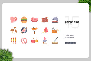 Barbecue Flat Icons, an Icon by Upnowgraphic