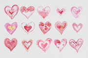 22 Watercolor Textured Hearts, a Texture Graphic by Graphic Goods Co (Thumbnail 2 of 4)