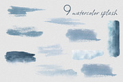 Winter landscape watercolor clipart, an Illustration by Kate Lanbina (Thumbnail 12 of 12)
