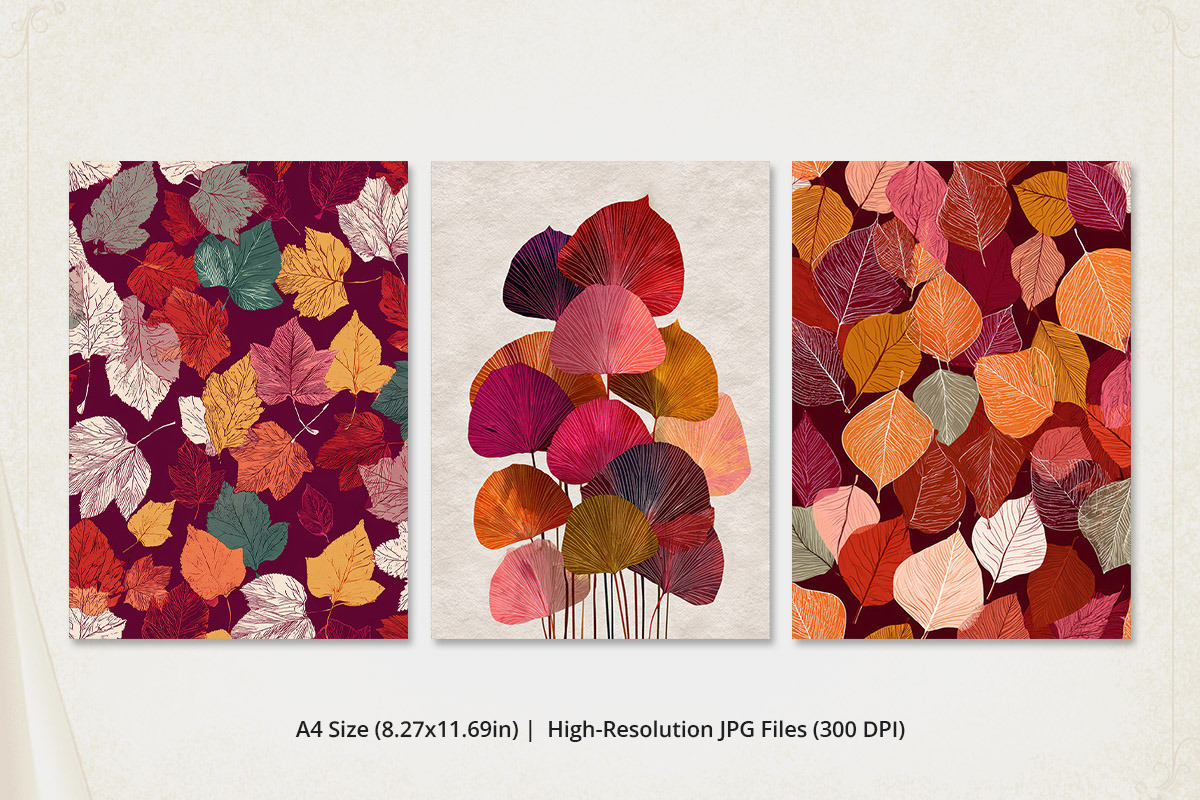 Autumn Botanical Leaf Wall Art, a Poster Template by Pixeness Studio (Photo 2 of 2)