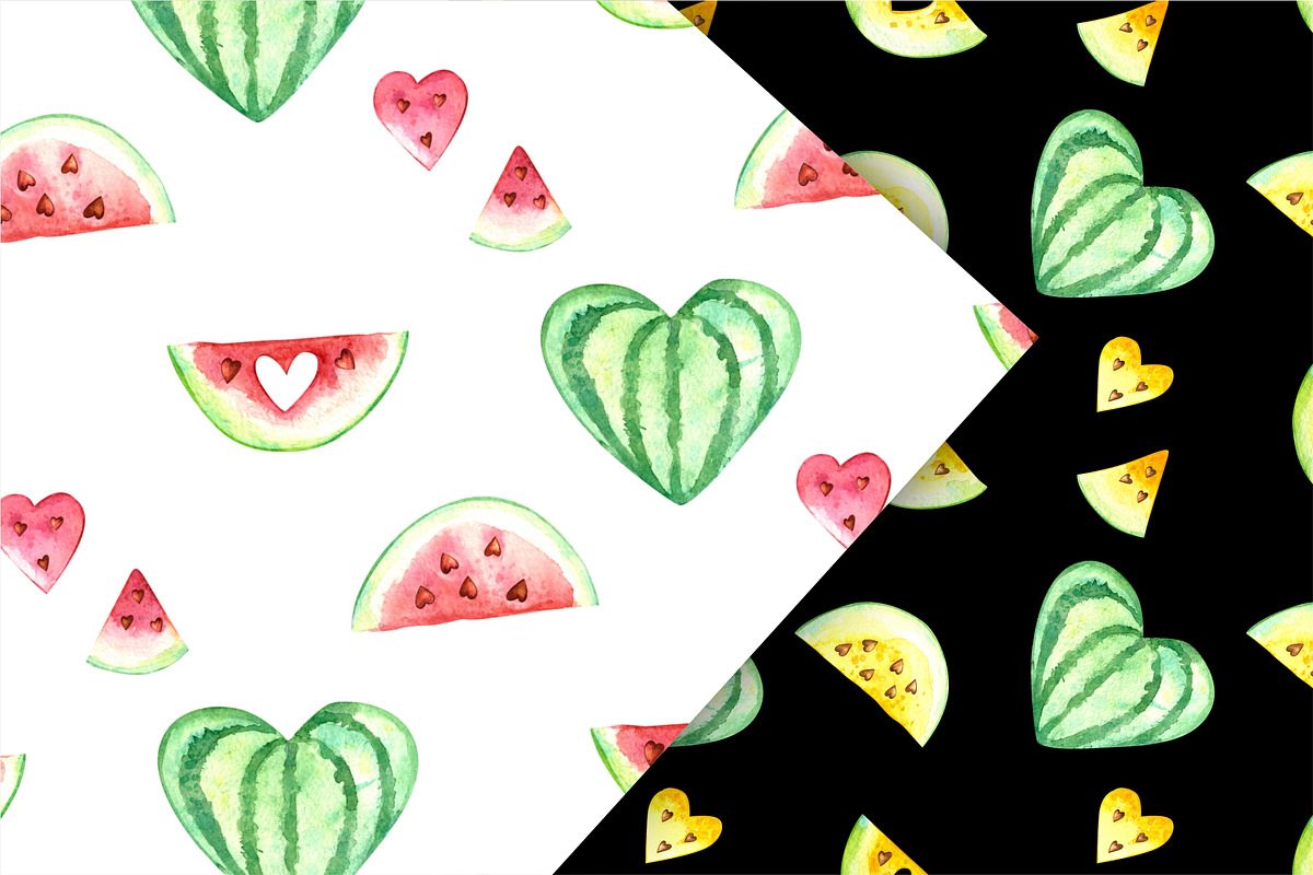 Watermelons Clipart & Patterns, a Food Illustration by Valin Malin (Photo 10 of 14)