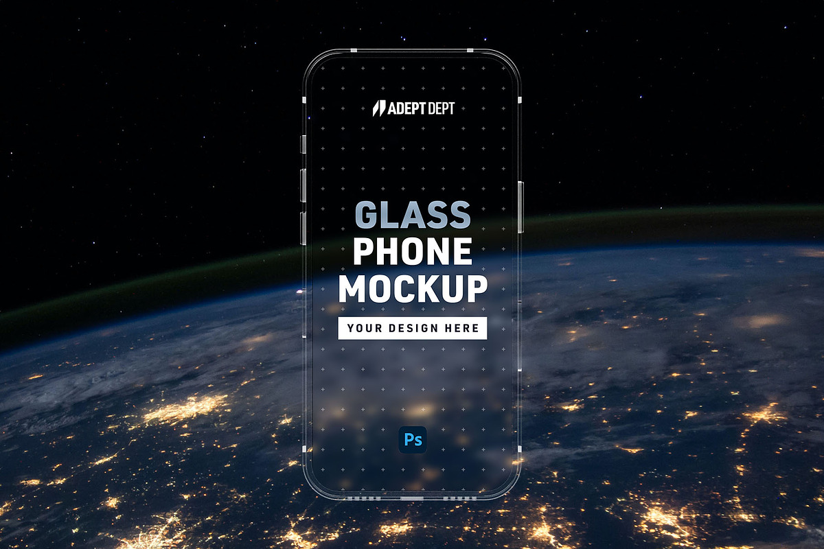 Glass Phone Mockup Set for Photoshop, a Device Mockup by AdeptDept (Photo 6 of 9)