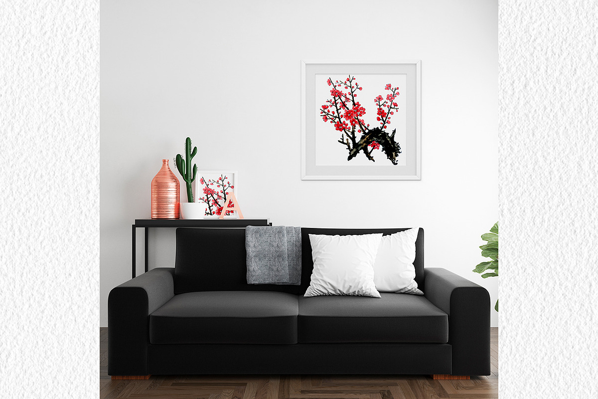 Watercolor clipart of blossom plum, a Decorative Illustration by ViktoriArt (Photo 4 of 11)