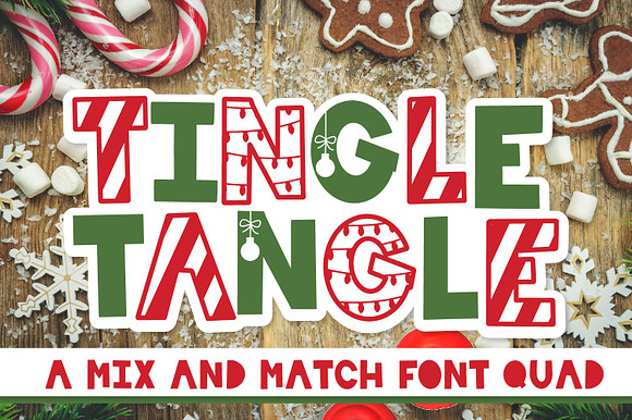 Tingle Tangle Christmas Font Quad