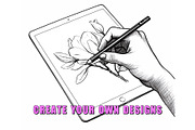 50 Magnolia Procreate Stamps Brushes, a Brush Add-On by Procreate Sale (Thumbnail 3 of 6)