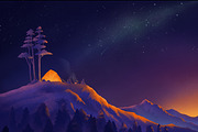 illustration of journey in night sky, an Illustration by Artmeesri (Thumbnail 3 of 3)