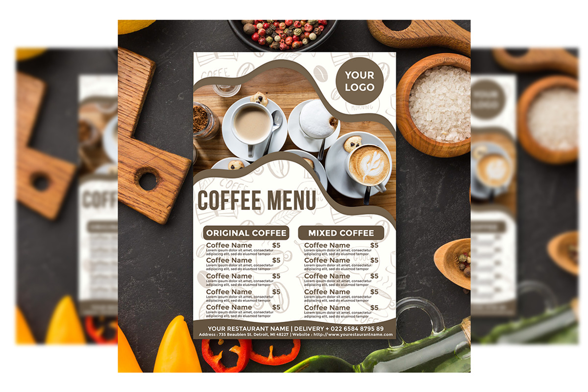 Coffee flyer menu, a Flyer Template by imadeDesign (Photo 1 of 3)