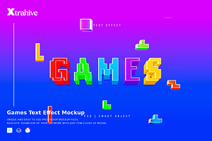 Retro Game Text Effect Mockup, a Layer Style Add-On by Xtrahive