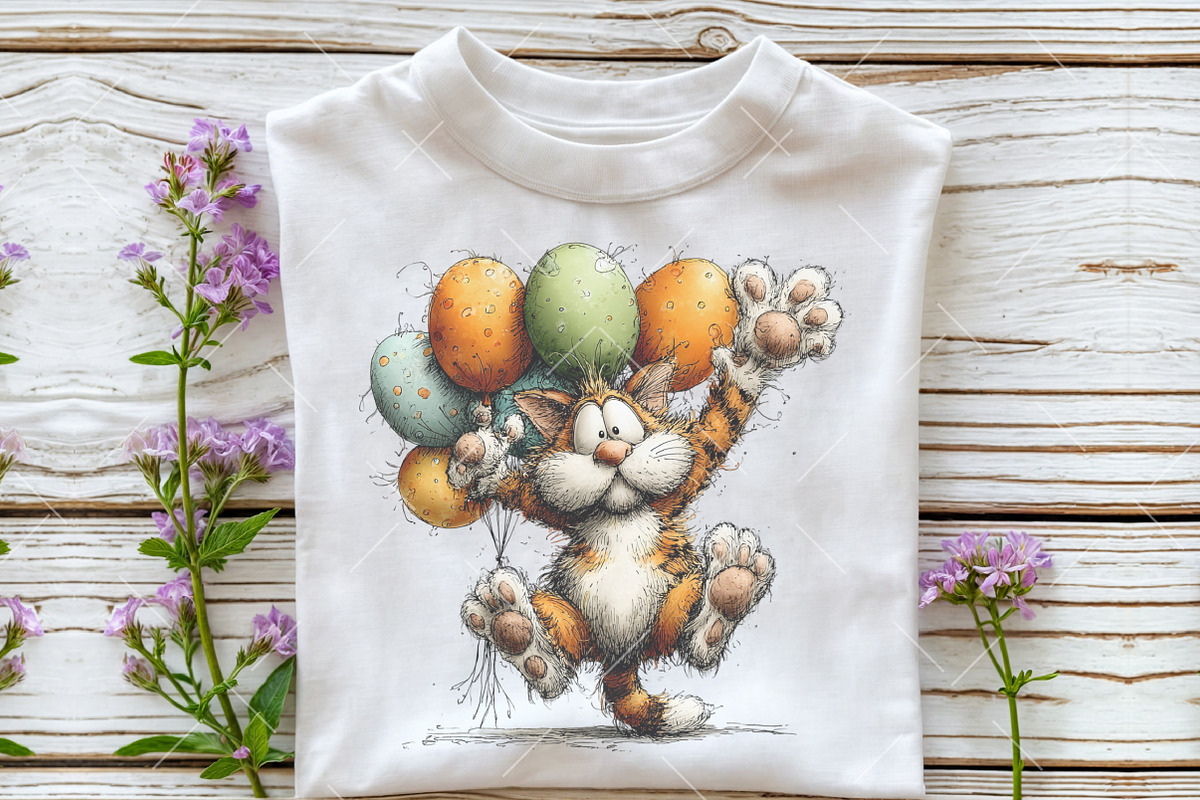 Whimsical Easter Cat Clipart, an Illustration by OK Design (Photo 5 of 6)