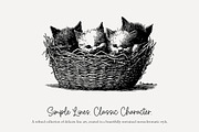 95 line art Cats clip art, an Animal Illustration by Poppy Lane Studio (Thumbnail 4 of 12)