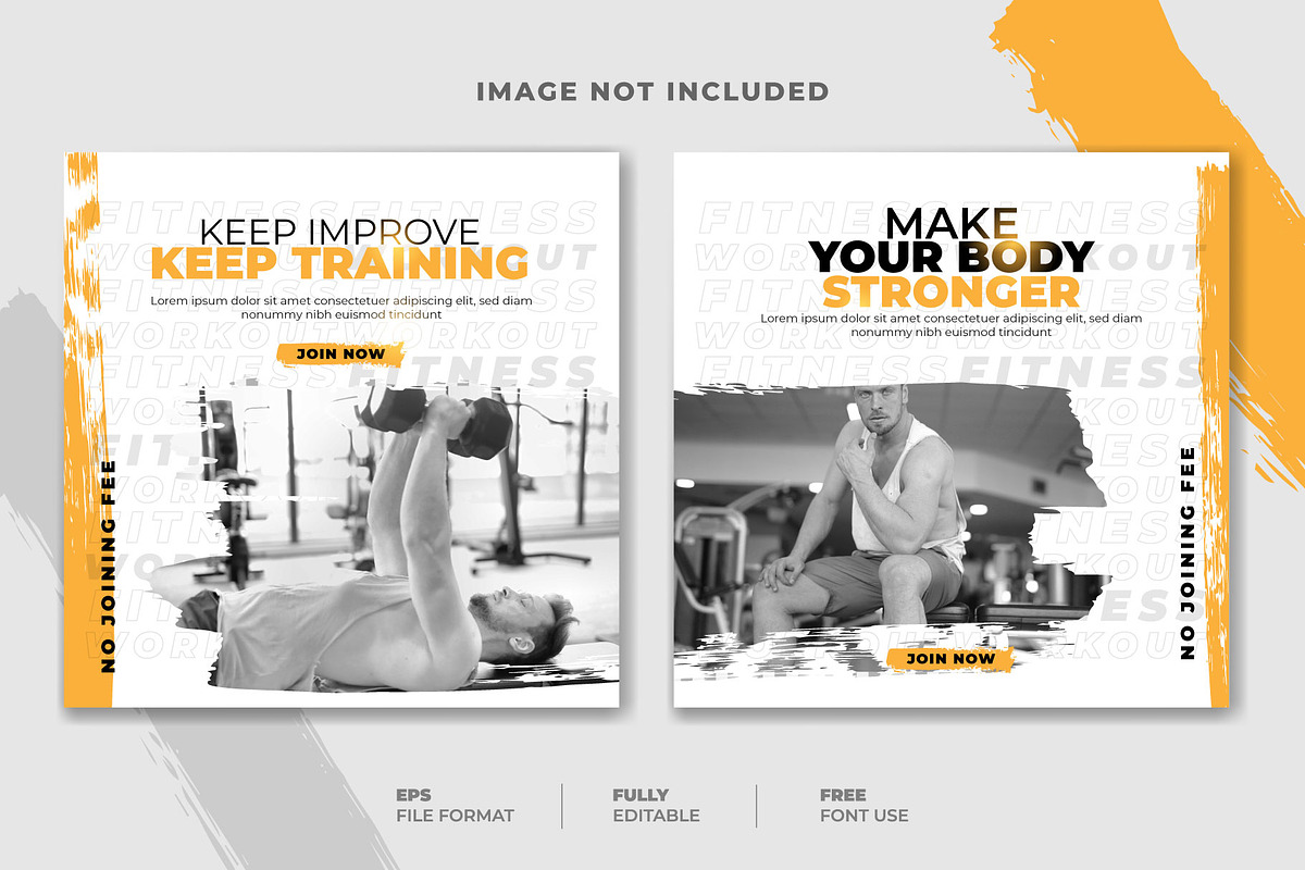 Gym social media post template, a Social Media Template by Warm Snow (Photo 5 of 5)