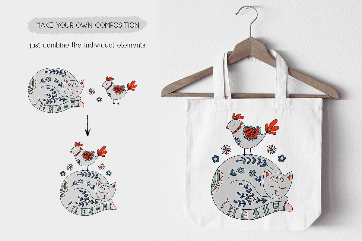 Scandi Folk Art collection, a Decorative Illustration by alenaganzhela (Photo 9 of 10)