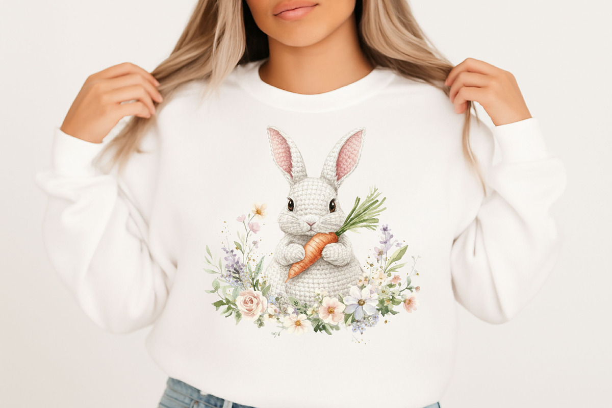 Watercolor Floral Easter Bunny, an Illustration by Designking (Photo 4 of 6)