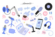 Podcast, podcasters and listeners, a Person Illustration by Fave Brush (Thumbnail 2 of 7)