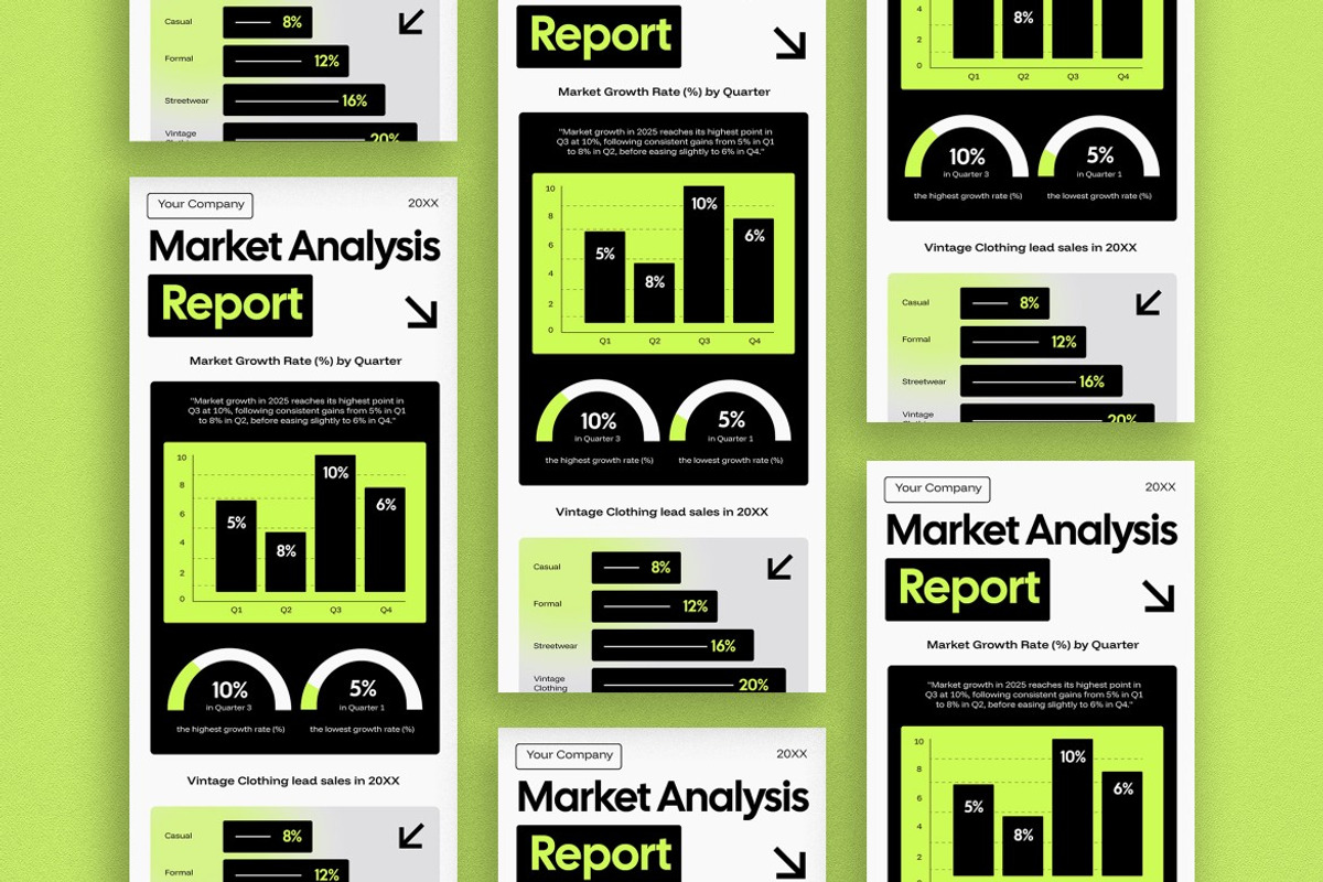 Market Analysis Report Infographic, a Templates & Theme by graphicook (Photo 3 of 3)