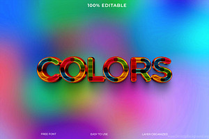 Vibrant Colors Text Effect