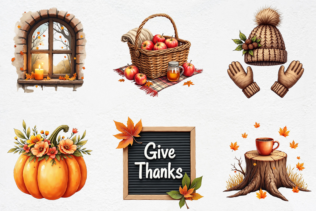 Autumn clipart, an Illustration by CrexoraLab (Photo 3 of 5)