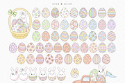 Pastel Easter Egg Hunt Clipart Kit, a Seasonal Illustration by @olga.angelloz (Thumbnail 2 of 3)