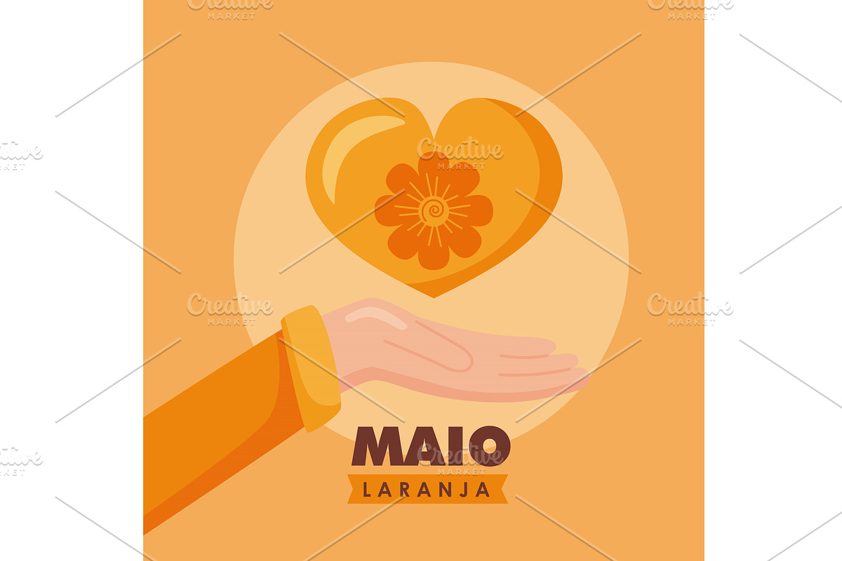 maio laranja lettering, an Illustration by studiogstock