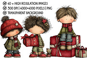 Whimsical Christmas Boy Clipart, an Illustration by Pixels.Craft (Thumbnail 4 of 6)