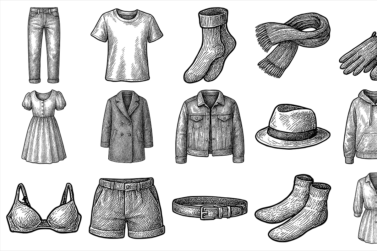 Fashion Clothing Set, an Object Graphic by nikagraphic