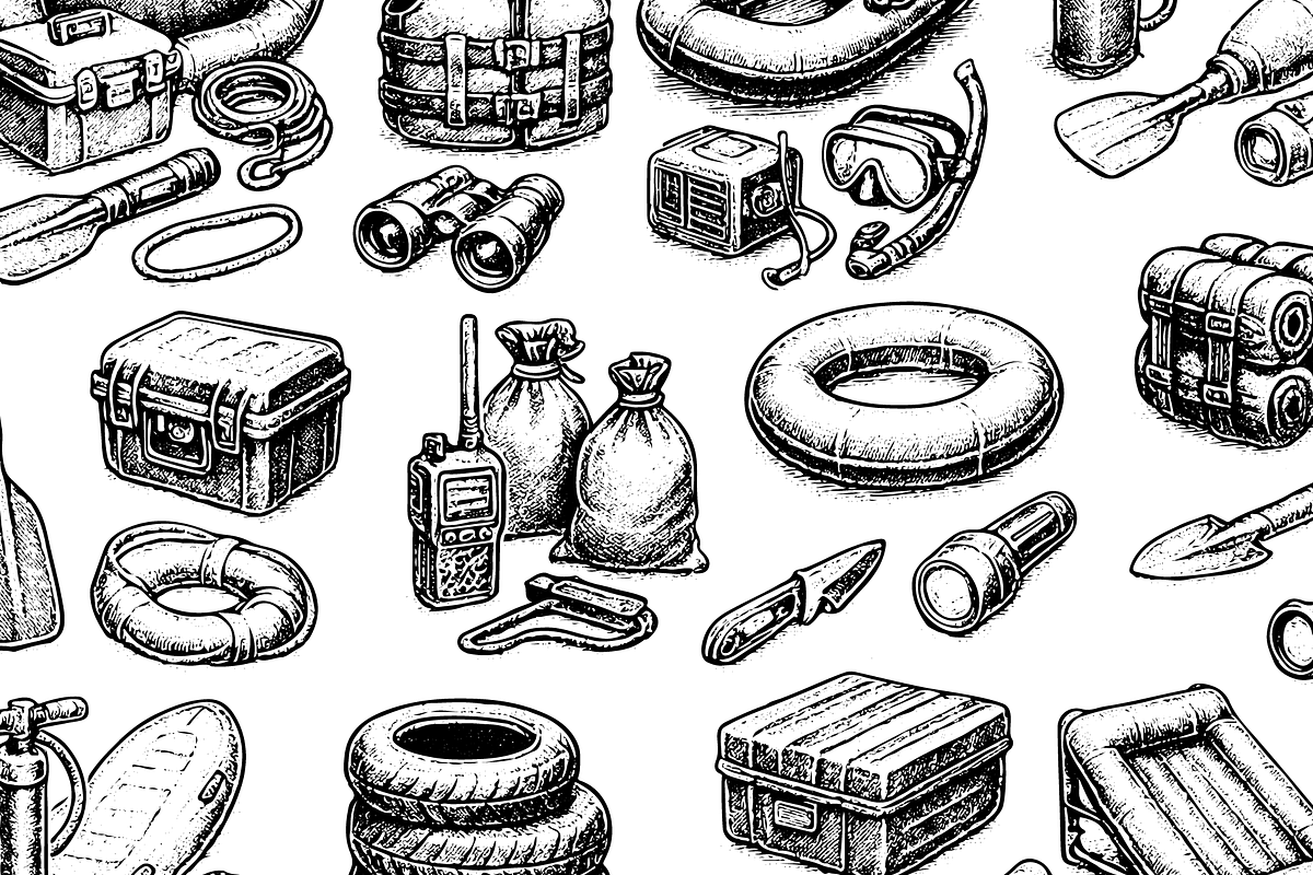 Vintage Rescue Gear Icons Set, an Object Graphic by RT Studio (Photo 4 of 4)