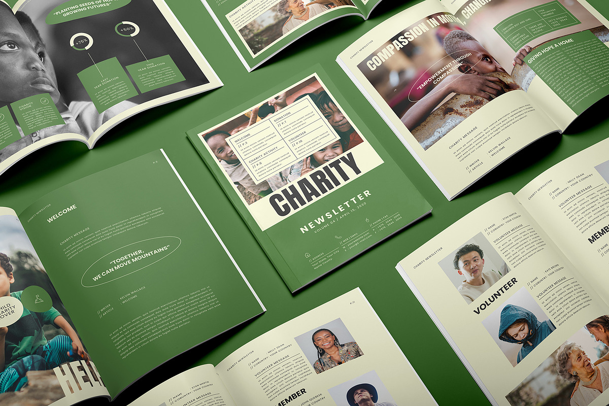 Charity Newsletter Brochure Template, a Brochure Template by Designsoul14 (Photo 2 of 8)