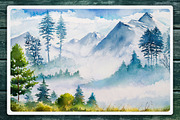 Watercolor Landscape set #3, an Animal Illustration by AlexGreenArt (Thumbnail 6 of 8)