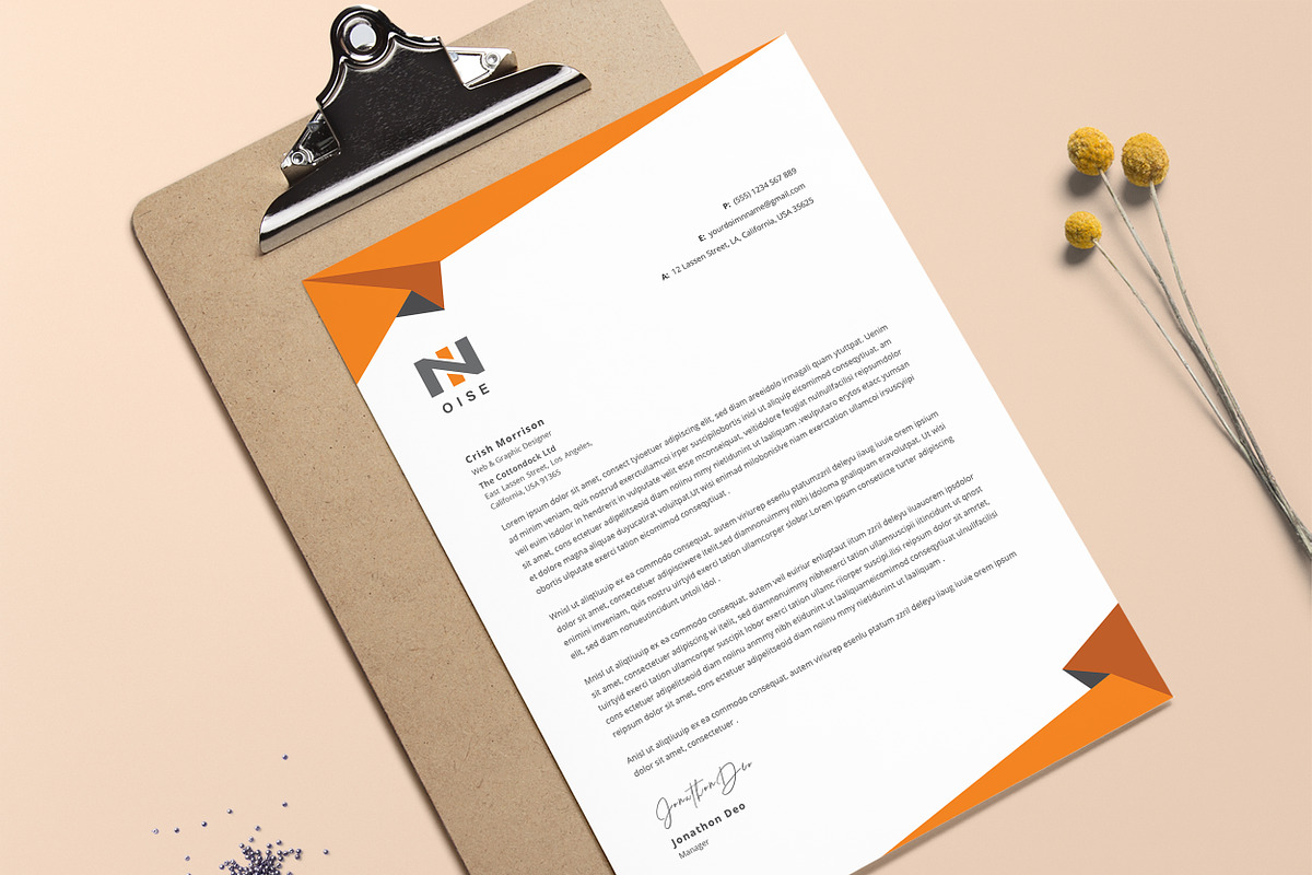 Creative Letterhead Word, a Stationery Template by ResumeDevisers (Photo 9 of 9)